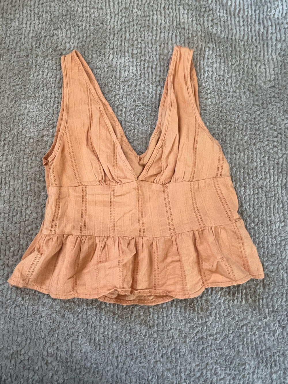 Peach Tiered Ruffle Tank Top